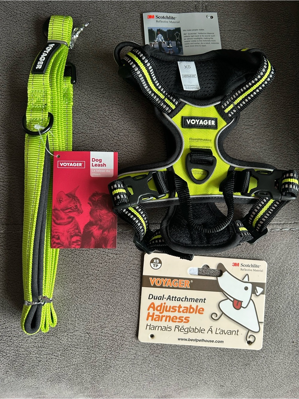 Dog harness and leash XS